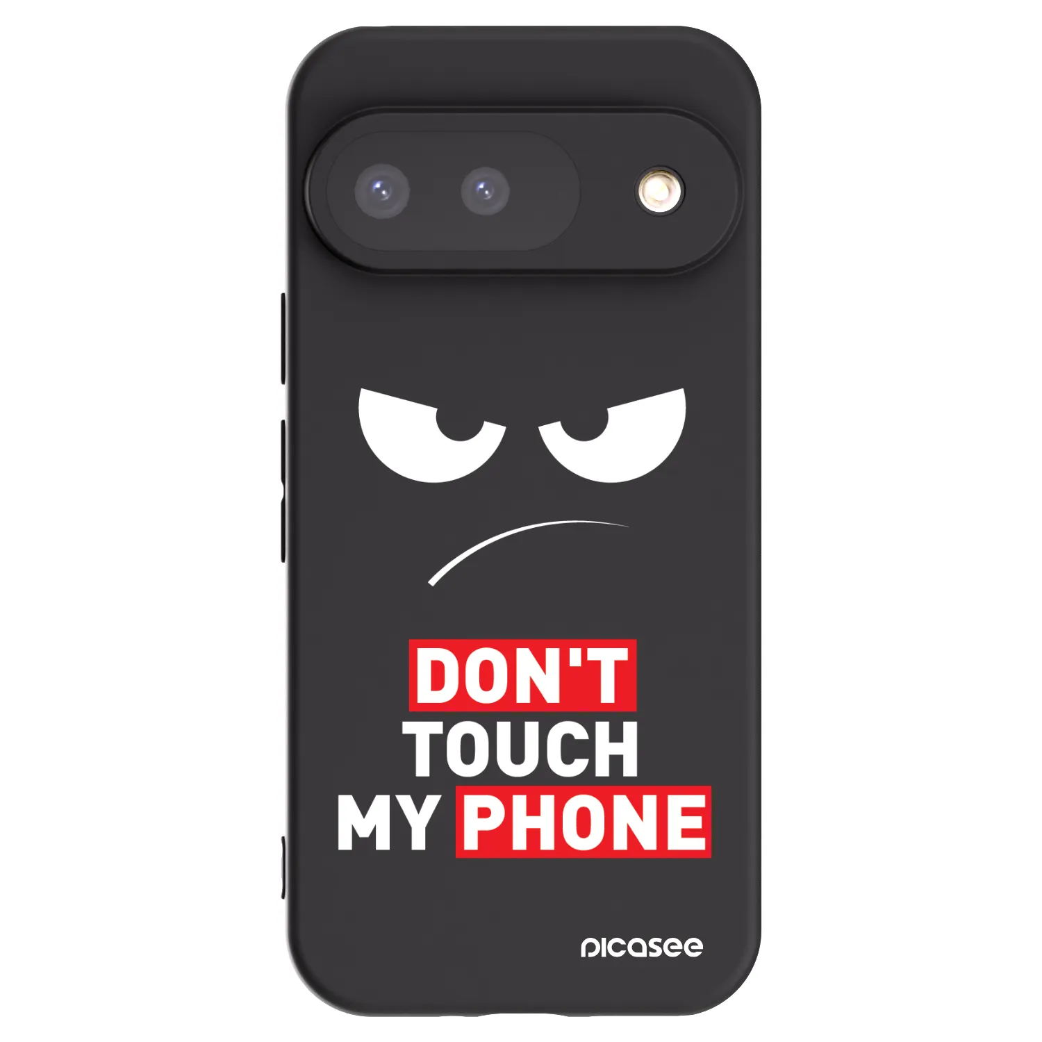 Silikónový čierny obal pre Google Pixel 9 - Angry Eyes - Transparent