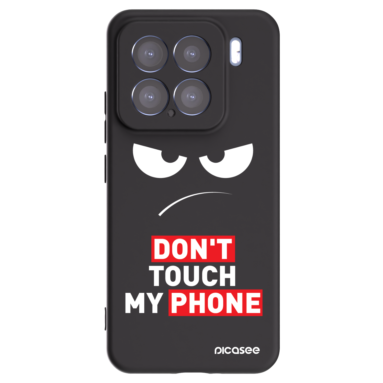 Silikónový čierny obal pre Xiaomi 15 - Angry Eyes - Transparent