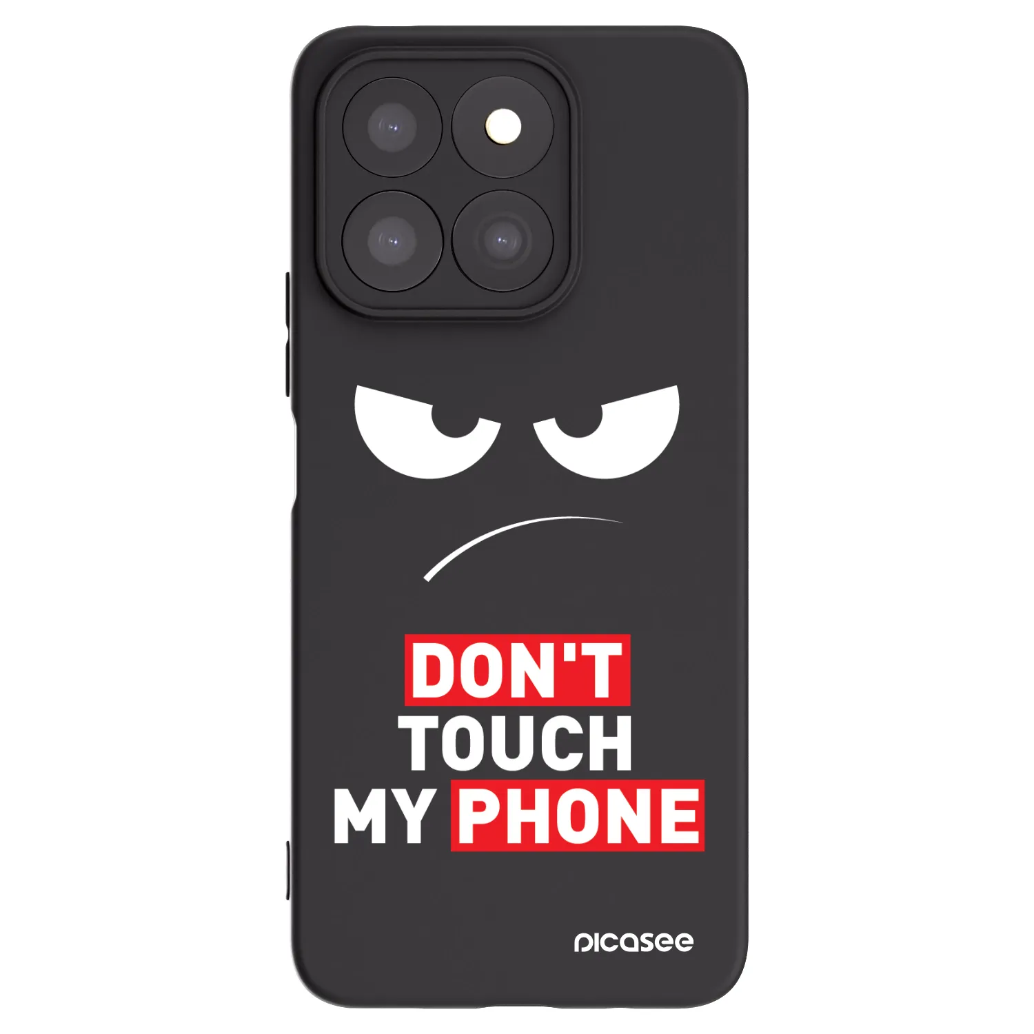 Picasee silikónový čierny obal pre Honor X8c - Angry Eyes - Transparent