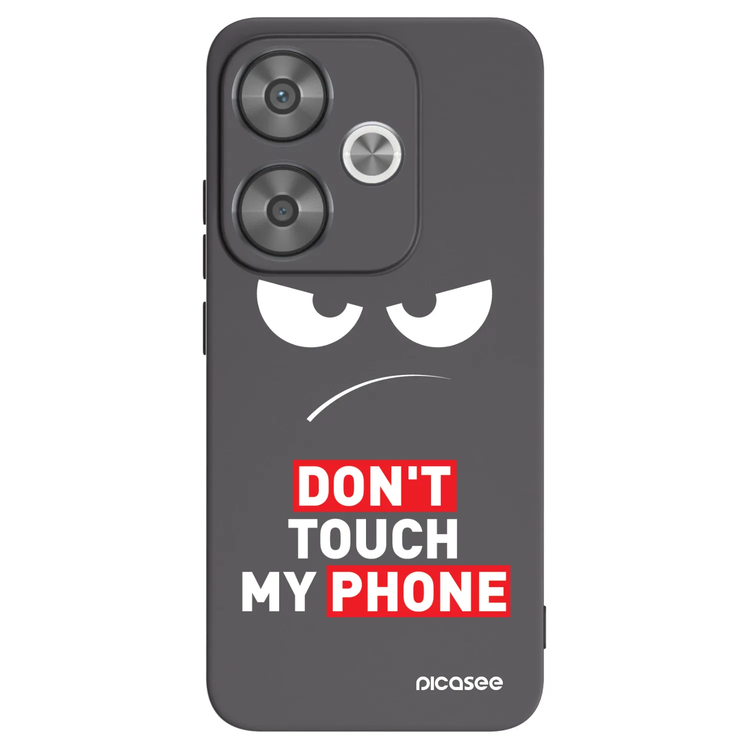 Silikónový čierny obal pre Xiaomi Poco F6 - Angry Eyes - Transparent