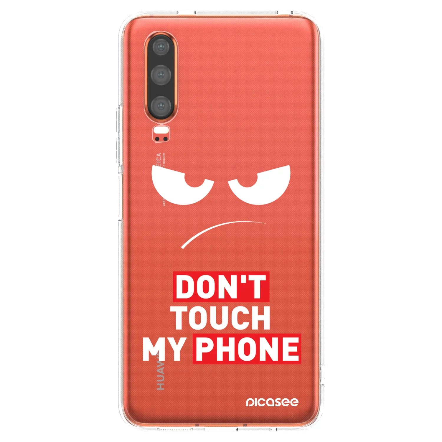 Silikónový prehľadný obal pre Huawei P30 - Angry Eyes - Transparent
