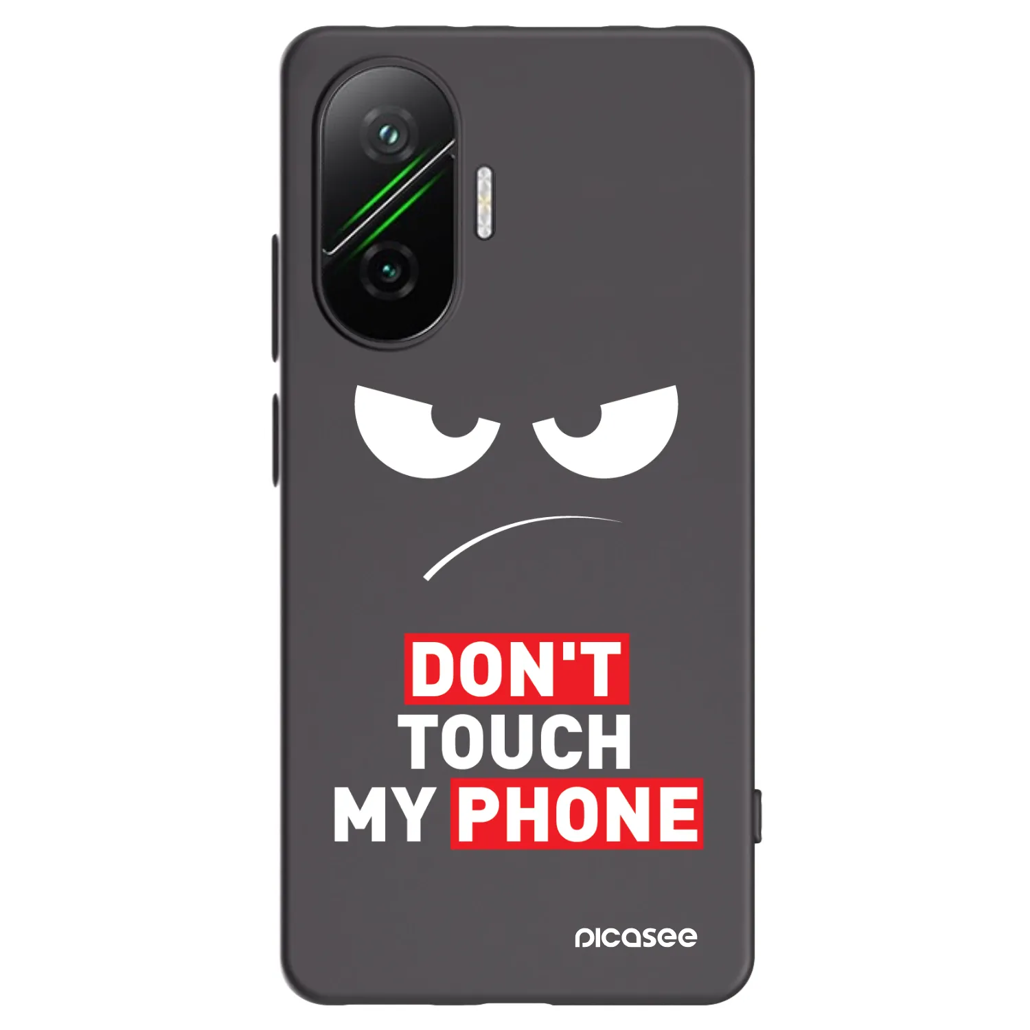 Silikónový čierny obal pre Xiaomi Poco F7 Pro 5G - Angry Eyes - Transparent