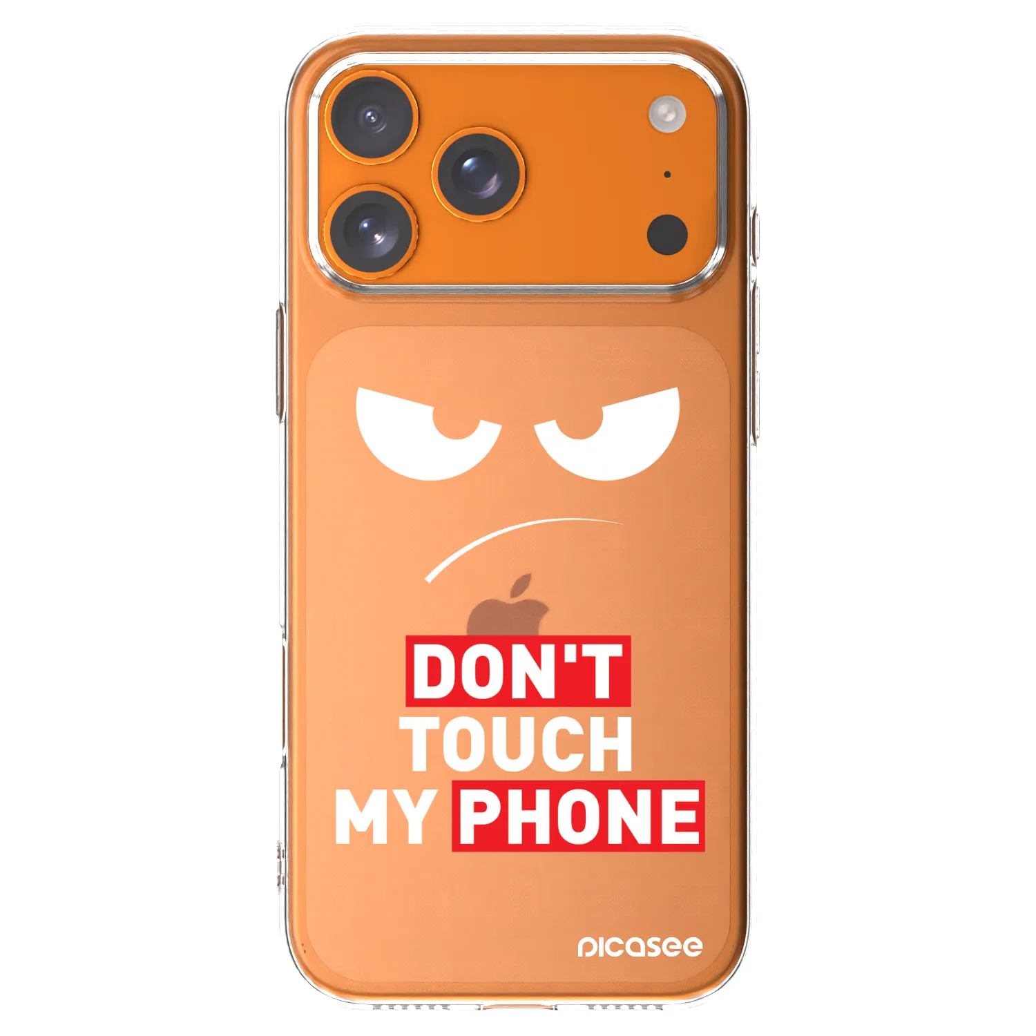 Silikónový prehľadný obal pre Apple iPhone 17 Pro Max - Angry Eyes - Transparent