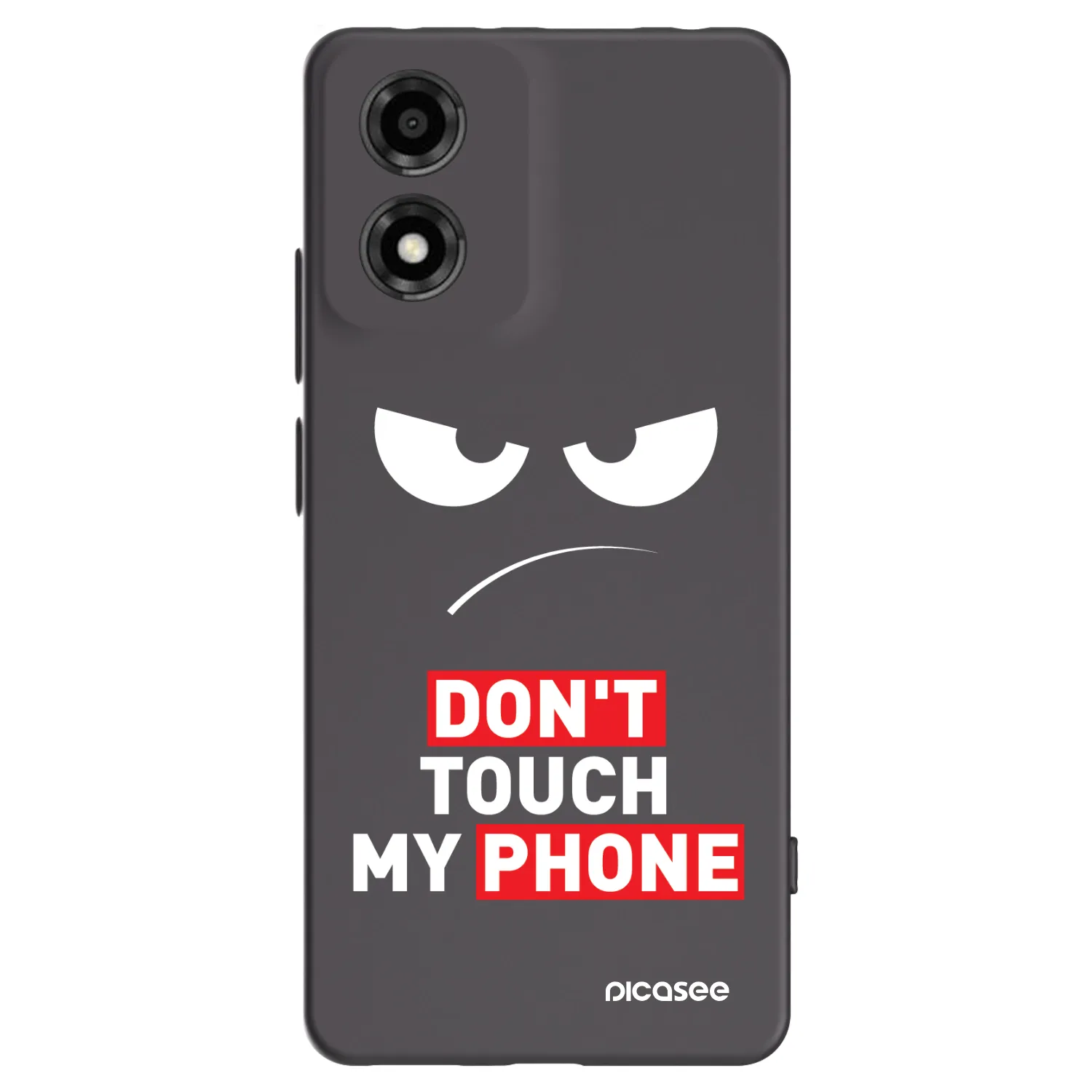 Picasee silikónový čierny obal pre Motorola Moto E14 - Angry Eyes - Transparent