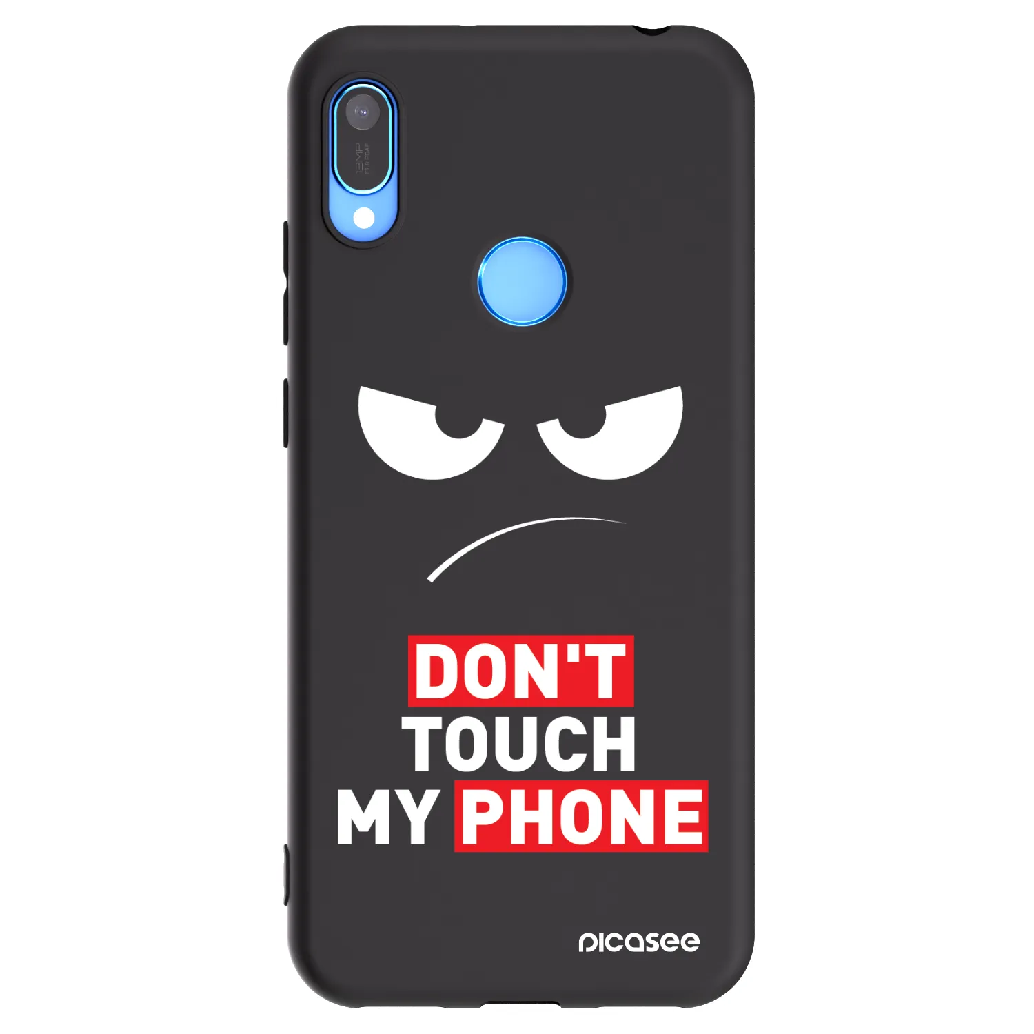 Picasee silikónový čierny obal pre Huawei Y6 2019 - Angry Eyes - Transparent