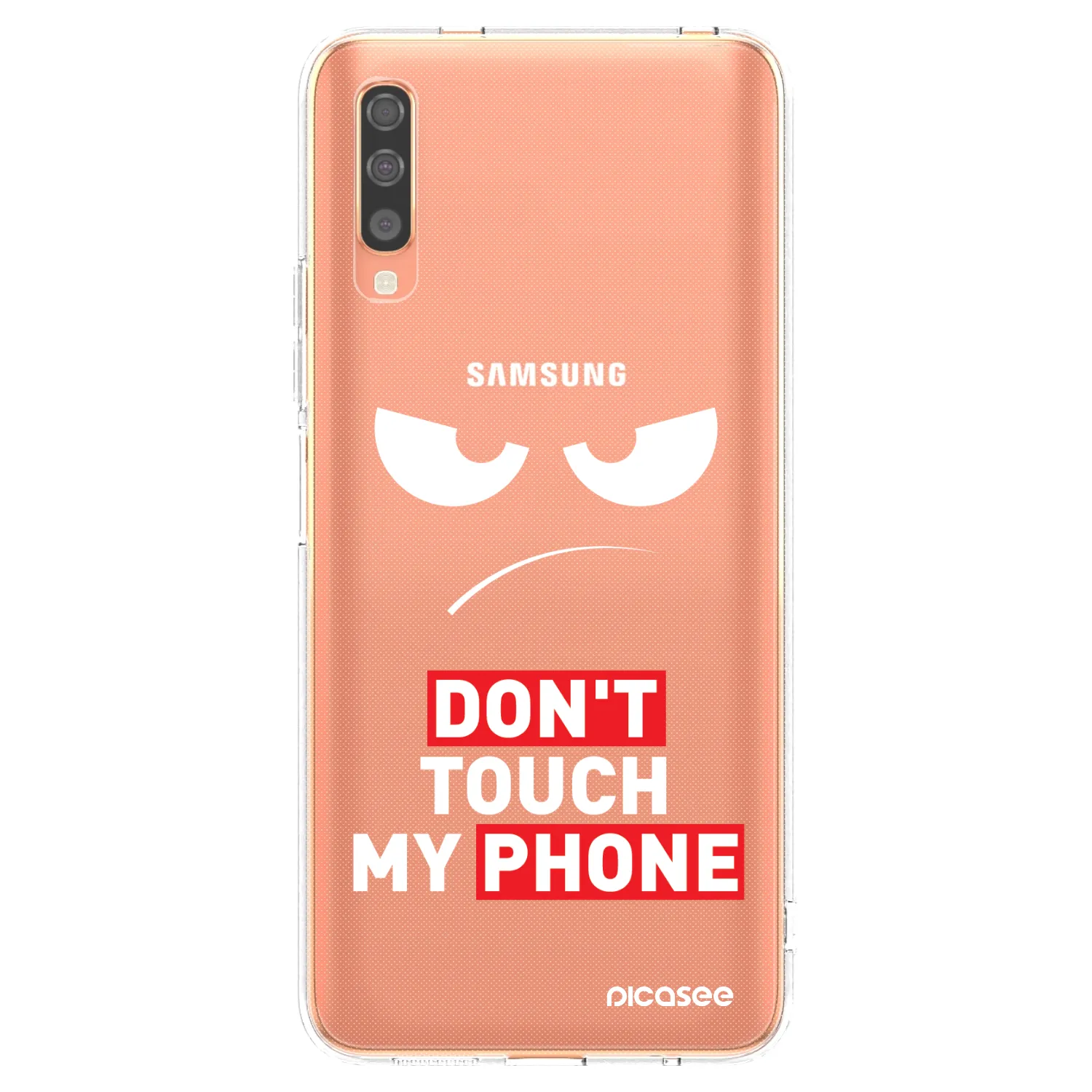 Picasee silikónový prehľadný obal pre Samsung Galaxy A70 A705F - Angry Eyes - Transparent