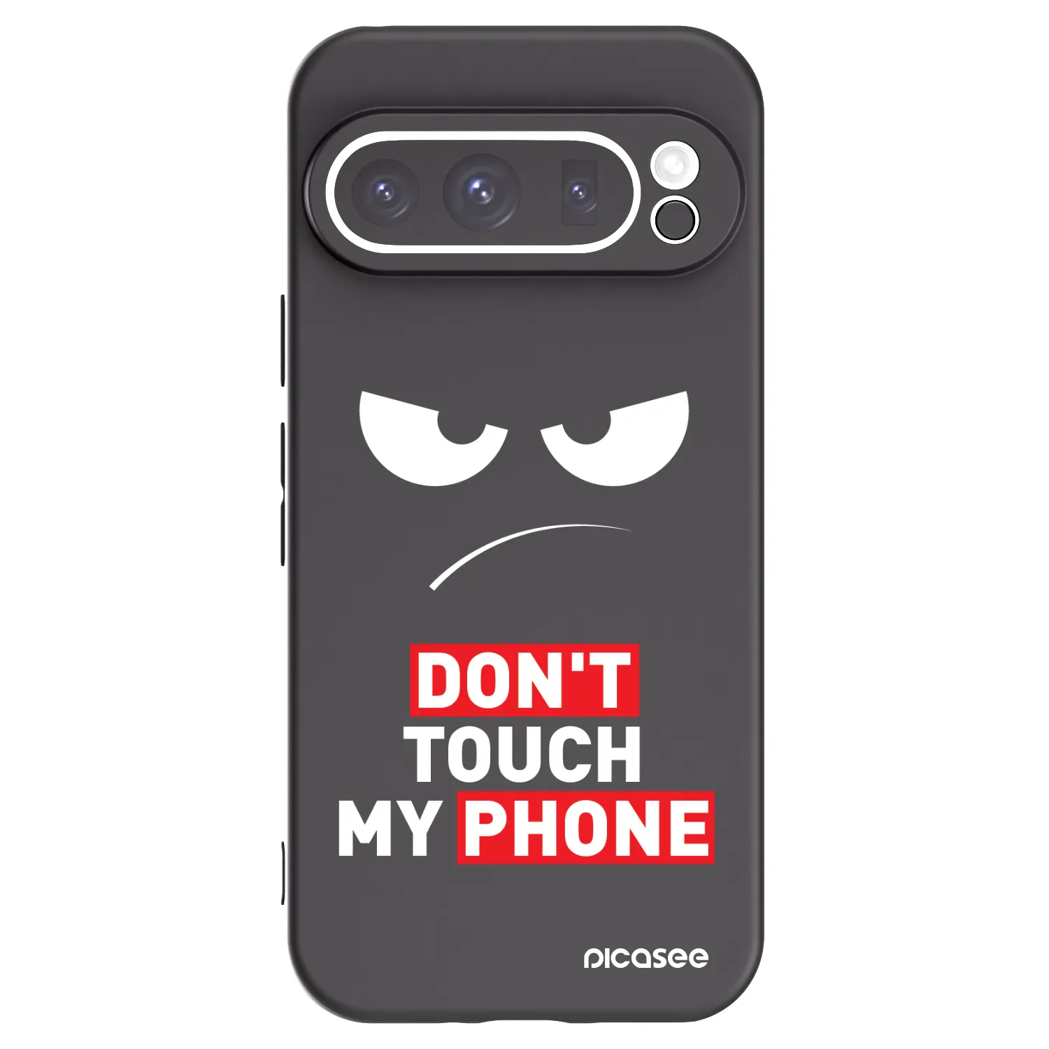 Silikónový čierny obal pre Google Pixel 9 Pro XL - Angry Eyes - Transparent