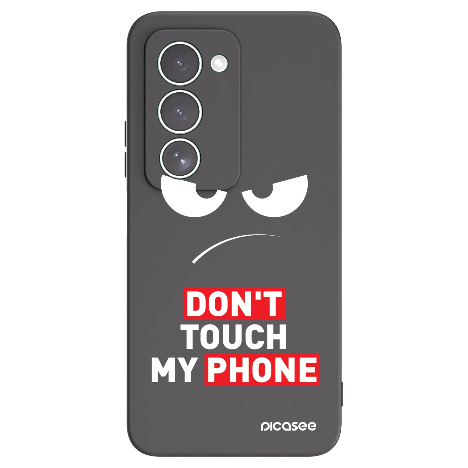 Silikónový čierny obal pre Xiaomi Redmi 15 5G - Angry Eyes - Transparent