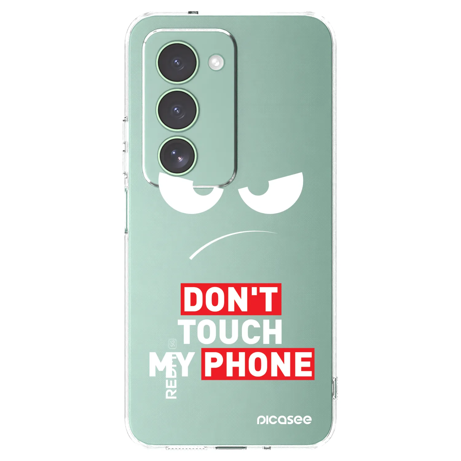 Silikónový prehľadný obal pre Xiaomi Redmi 15 5G - Angry Eyes - Transparent
