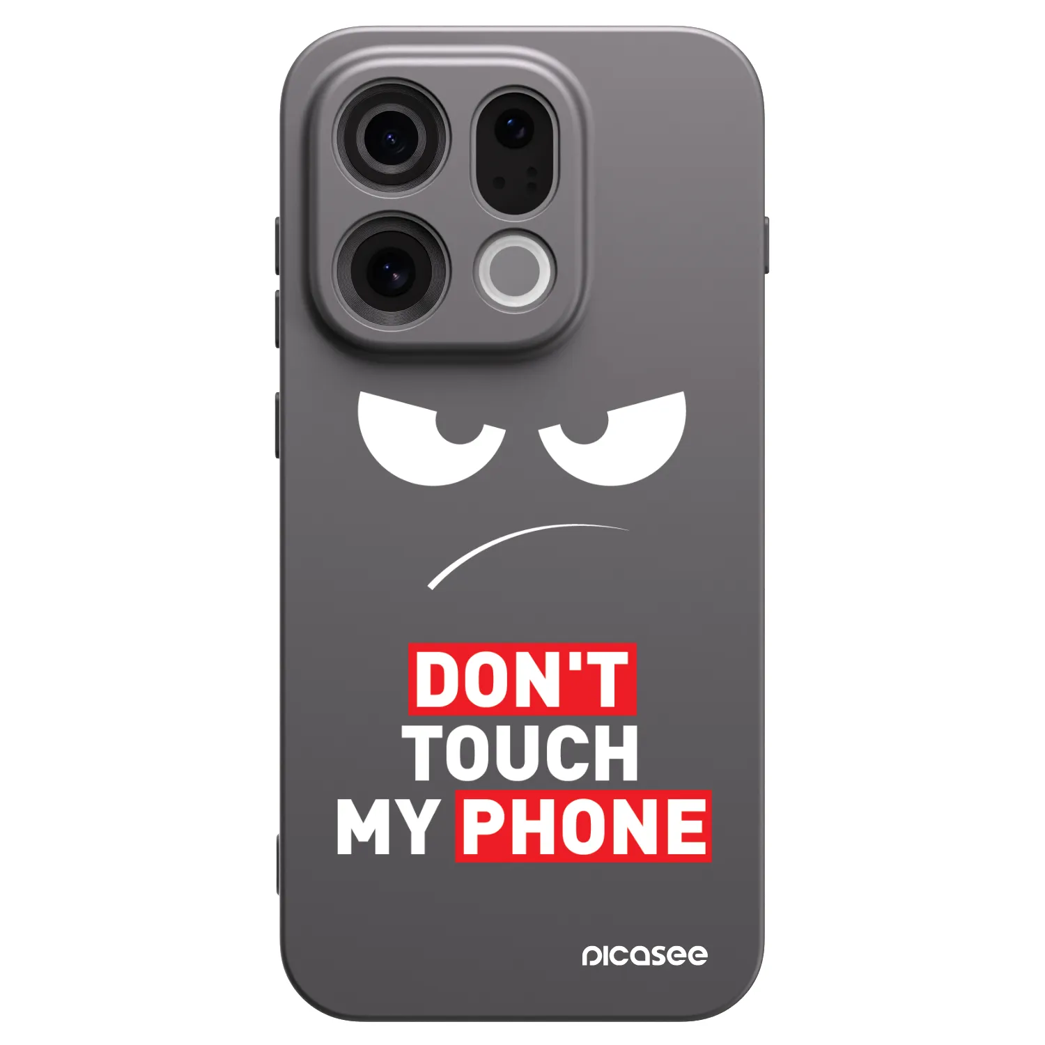 Silikónový čierny obal pre OPPO Find X9 - Angry Eyes - Transparent