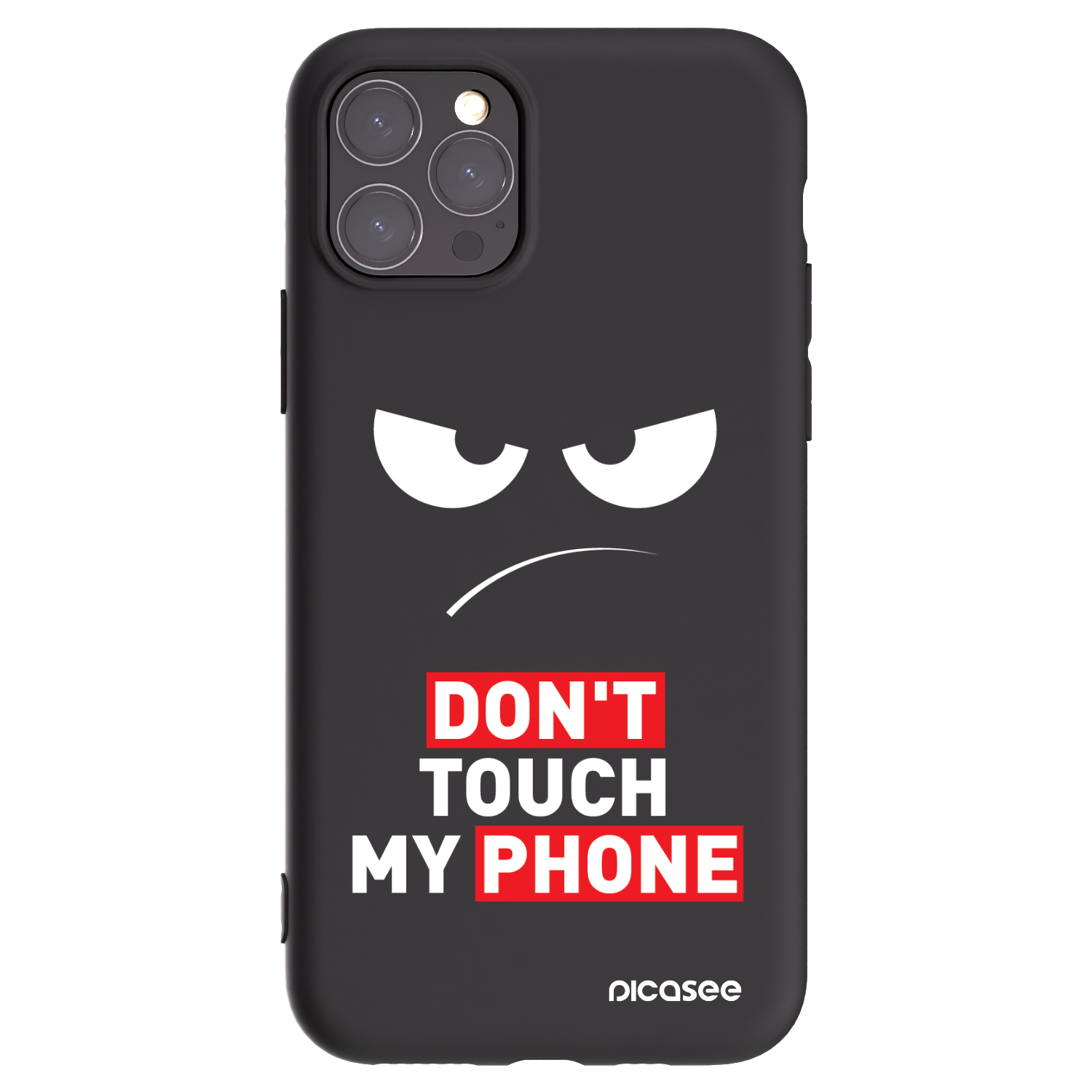 Picasee silikónový čierny obal pre Apple iPhone 11 Pro - Angry Eyes - Transparent