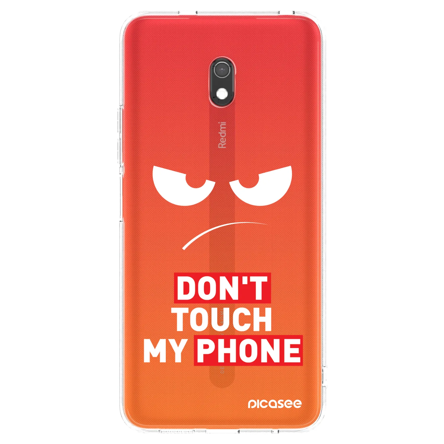Picasee silikónový prehľadný obal pre Xiaomi Redmi 8A - Angry Eyes - Transparent