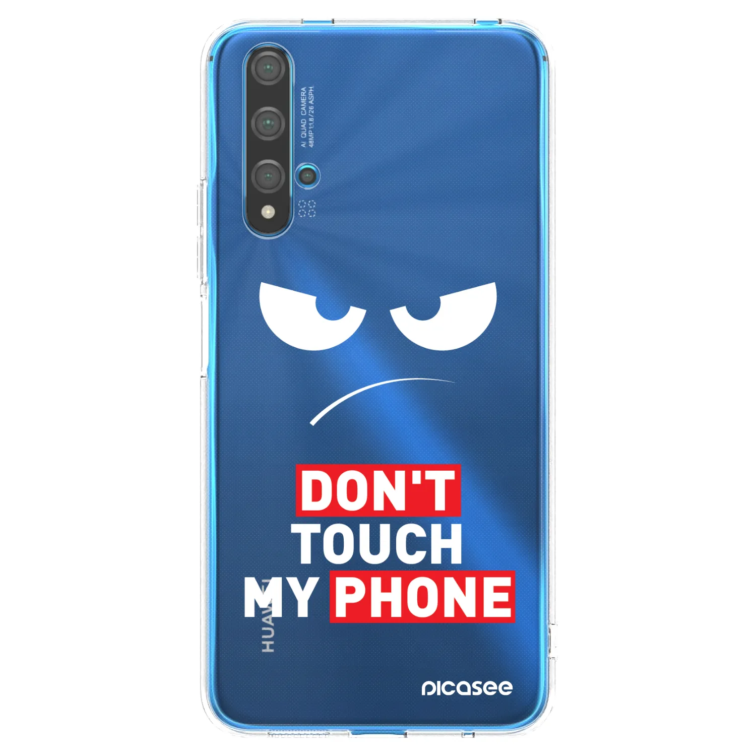 Picasee silikónový prehľadný obal pre Huawei Nova 5T - Angry Eyes - Transparent