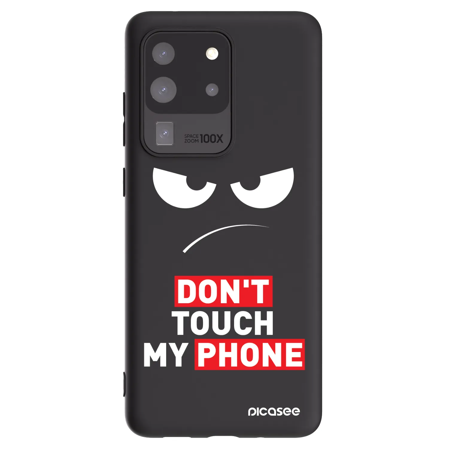 Picasee silikónový čierny obal pre Samsung Galaxy S20 Ultra 5G G988F - Angry Eyes - Transparent