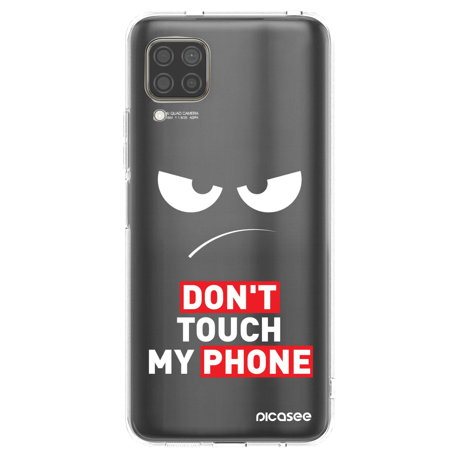 Silikónový prehľadný obal pre Huawei P40 Lite - Angry Eyes - Transparent
