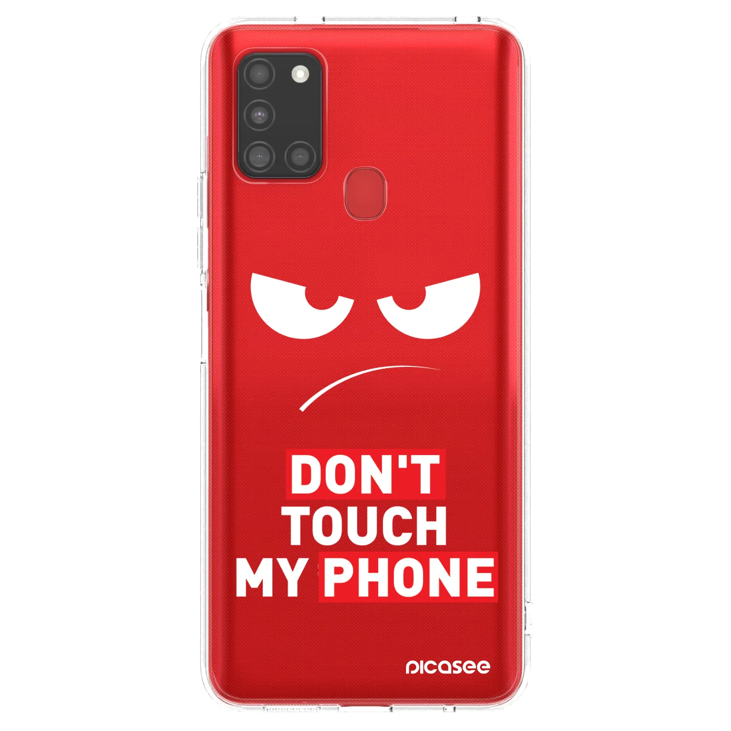 Picasee silikónový prehľadný obal pre Samsung Galaxy A21s - Angry Eyes - Transparent