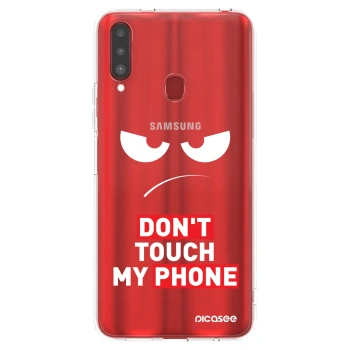 Picasee silikónový prehľadný obal pre Samsung Galaxy A20s - Angry Eyes - Transparent