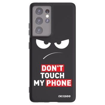 Picasee silikónový čierny obal pre Samsung Galaxy S21 Ultra 5G G998B - Angry Eyes - Transparent
