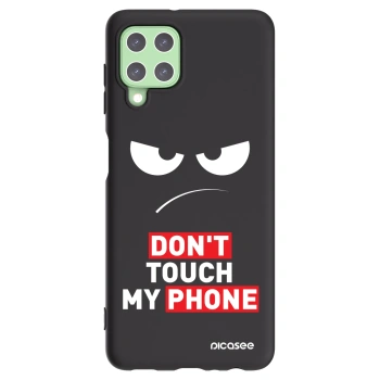 Picasee silikónový čierny obal pre Samsung Galaxy A22 A225F 4G - Angry Eyes - Transparent