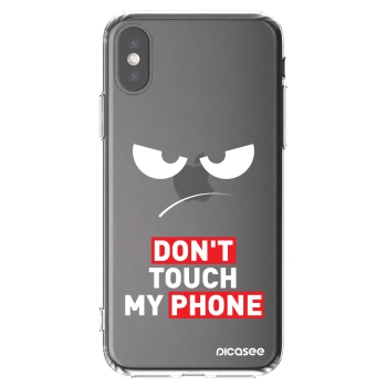 Picasee silikónový prehľadný obal pre Apple iPhone X/XS - Angry Eyes - Transparent