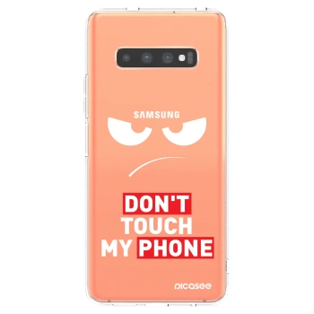 Picasee silikónový prehľadný obal pre Samsung Galaxy S10 Plus G975 - Angry Eyes - Transparent