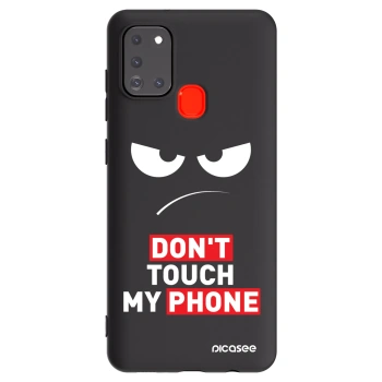 Picasee silikónový čierny obal pre Samsung Galaxy A21s - Angry Eyes - Transparent