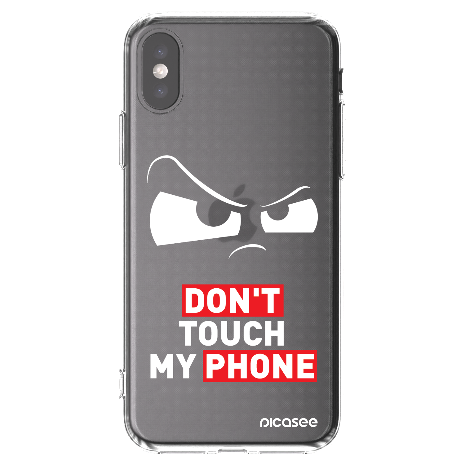 Picasee silikónový prehľadný obal pre Apple iPhone X/XS - Cloudy Eye - Transparent