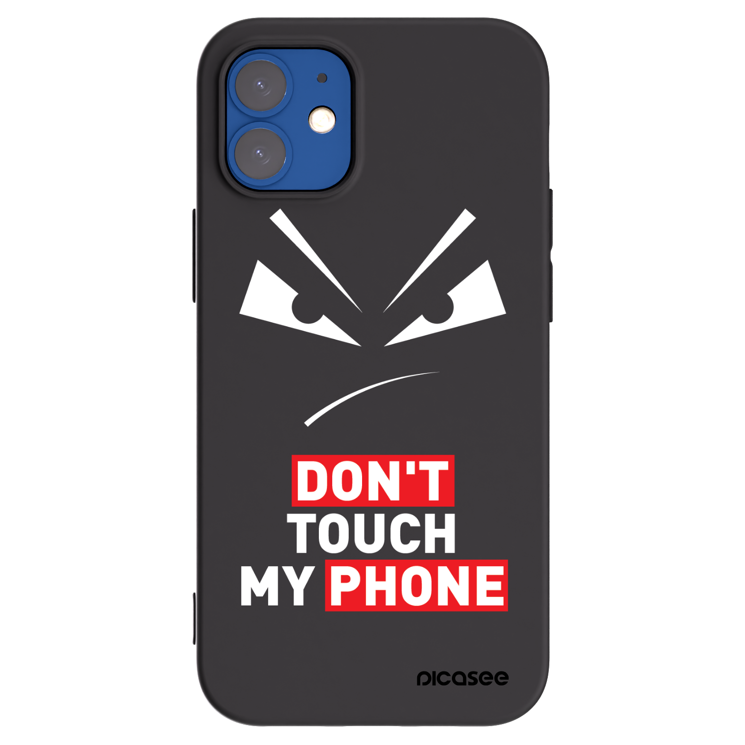 Picasee silikónový čierny obal pre Apple iPhone 12 mini - Evil Eye - Transparent