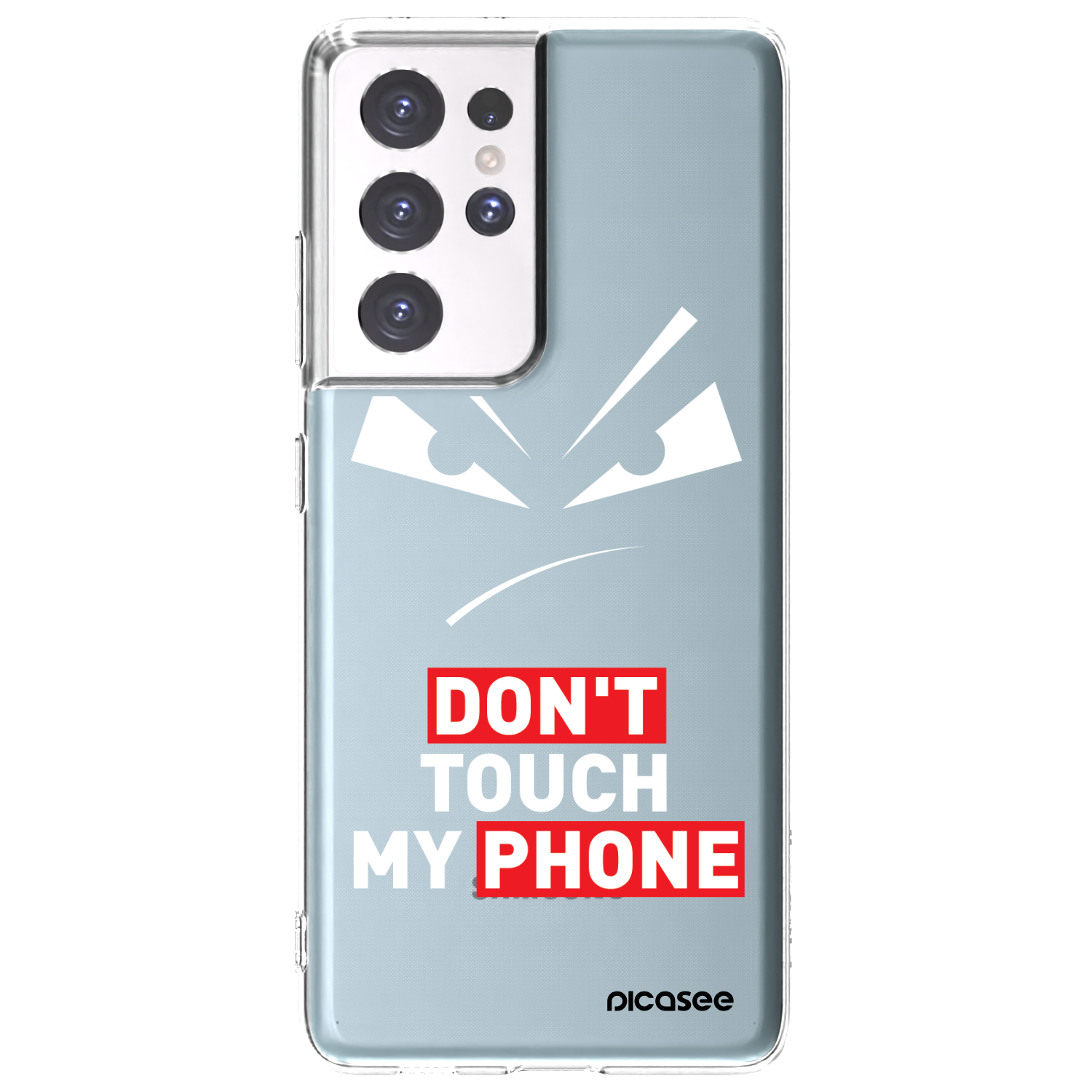 Picasee silikónový prehľadný obal pre Samsung Galaxy S21 Ultra 5G G998B - Evil Eye - Transparent