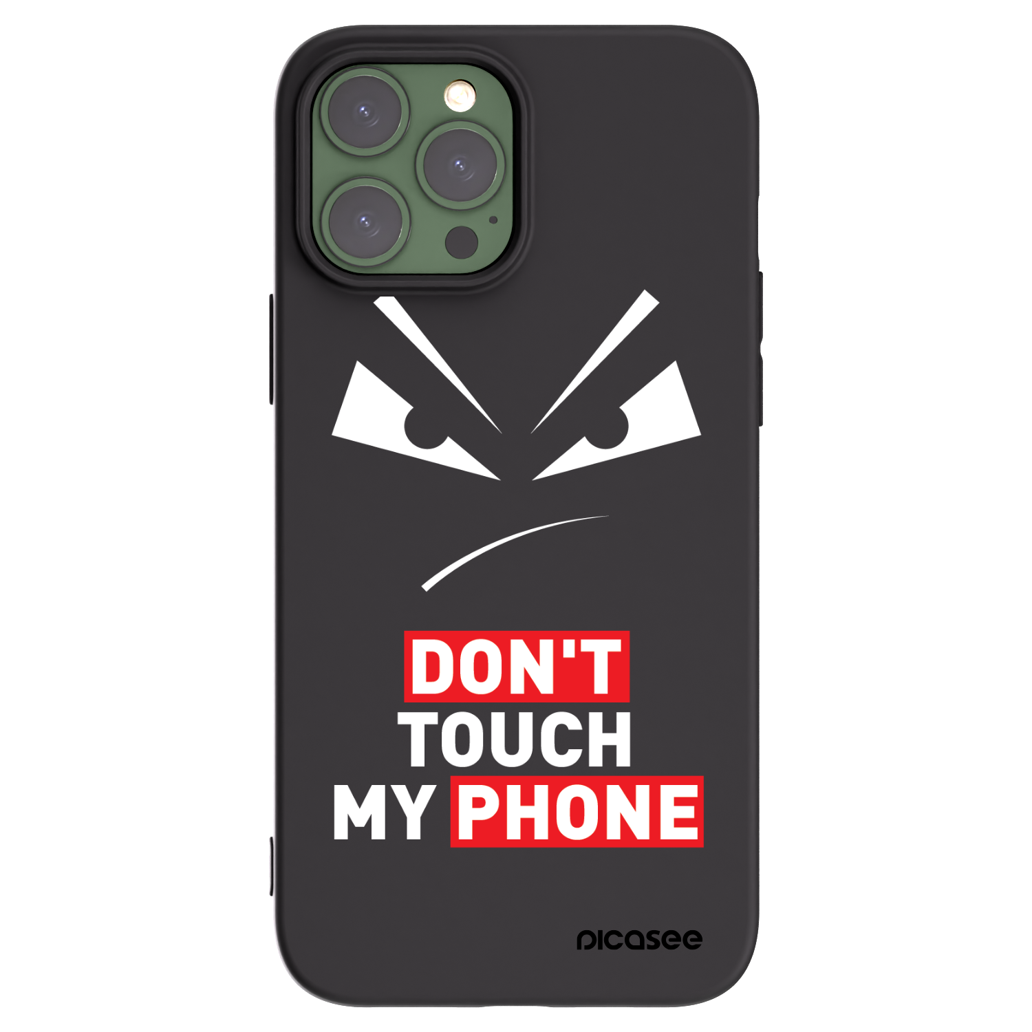 Silikónový čierny obal pre Apple iPhone 13 Pro Max - Evil Eye - Transparent