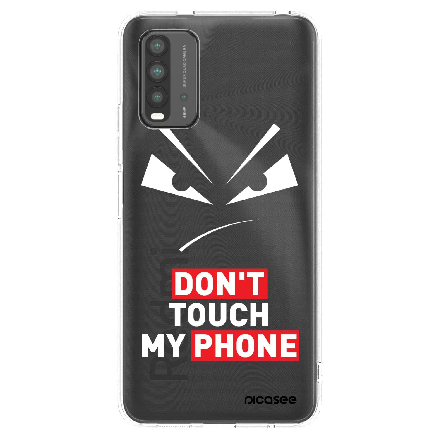 Picasee silikónový čierny obal pre Xiaomi Redmi 9T - Evil Eye - Transparent