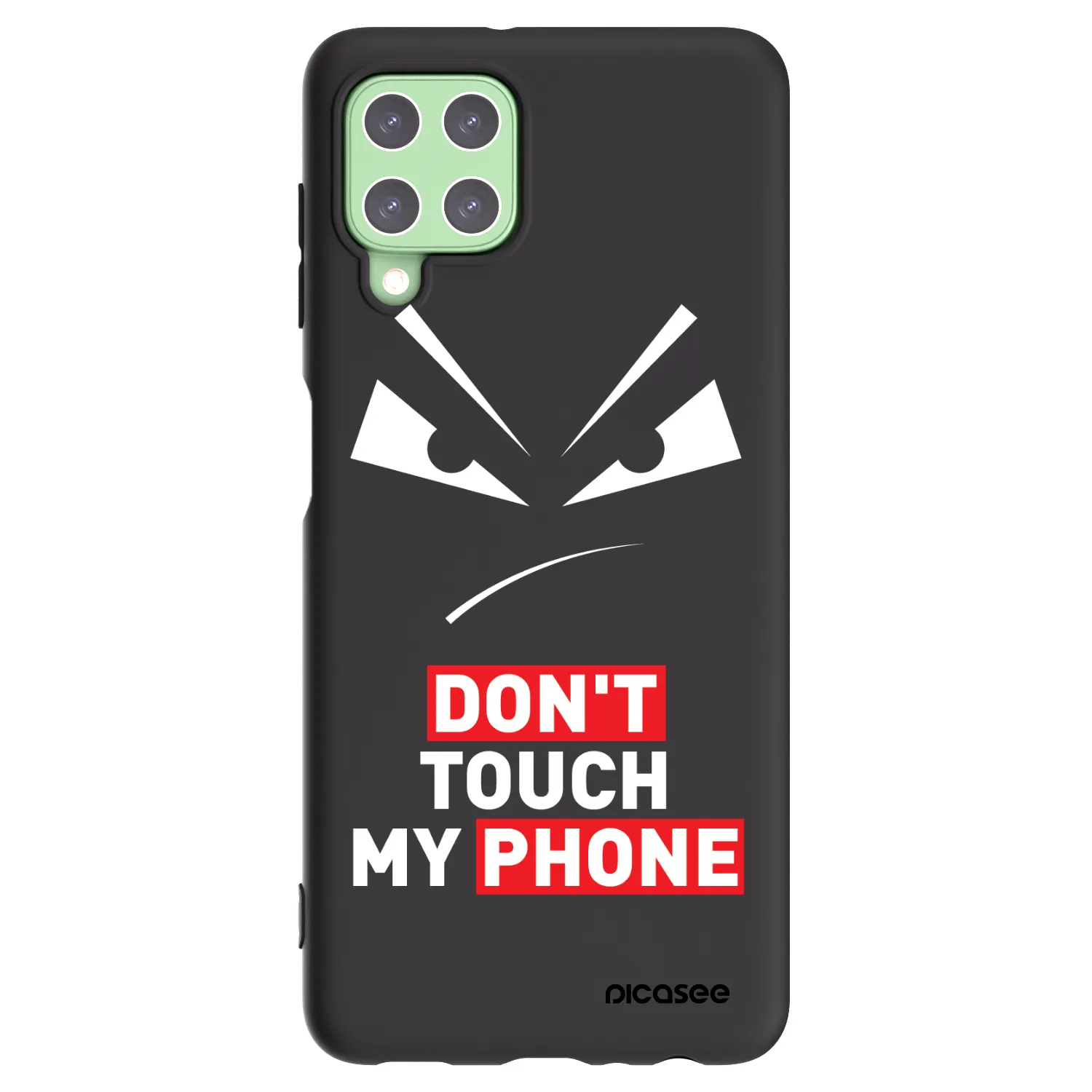 Picasee silikónový čierny obal pre Samsung Galaxy A22 A225F 4G - Evil Eye - Transparent