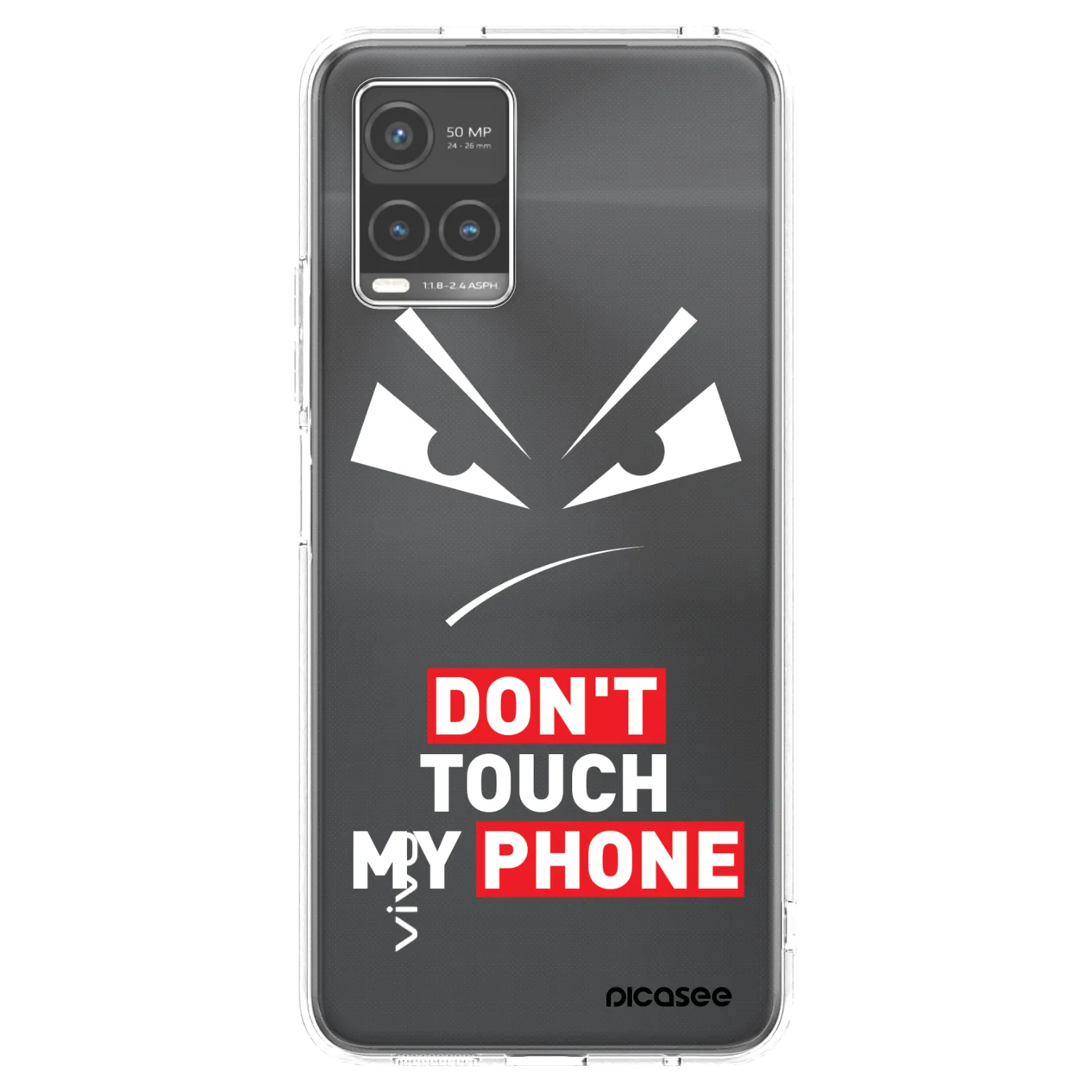 Picasee silikónový prehľadný obal pre Vivo Y33s - Evil Eye - Transparent