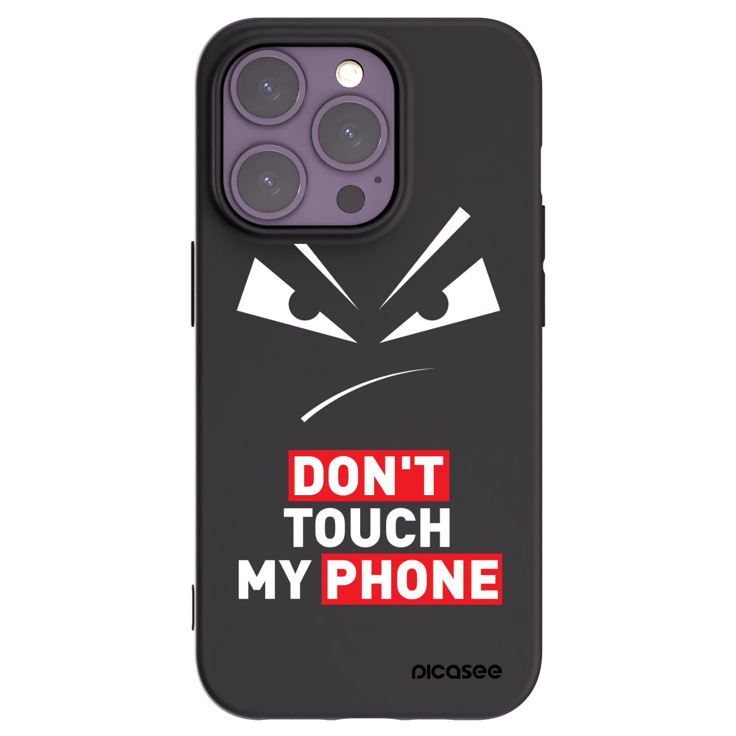 Picasee silikónový čierny obal pre Apple iPhone 14 Pro - Evil Eye - Transparent