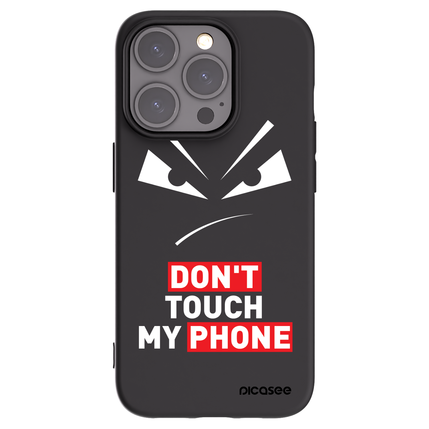 Silikónový čierny obal pre Apple iPhone 15 Pro - Evil Eye - Transparent