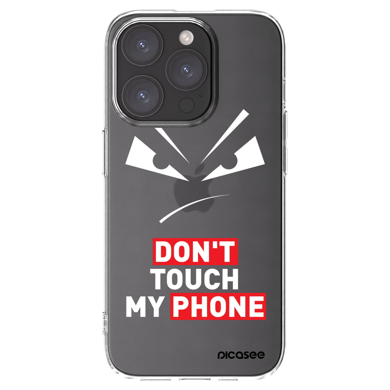Silikónový prehľadný obal pre Apple iPhone 15 Pro - Evil Eye - Transparent