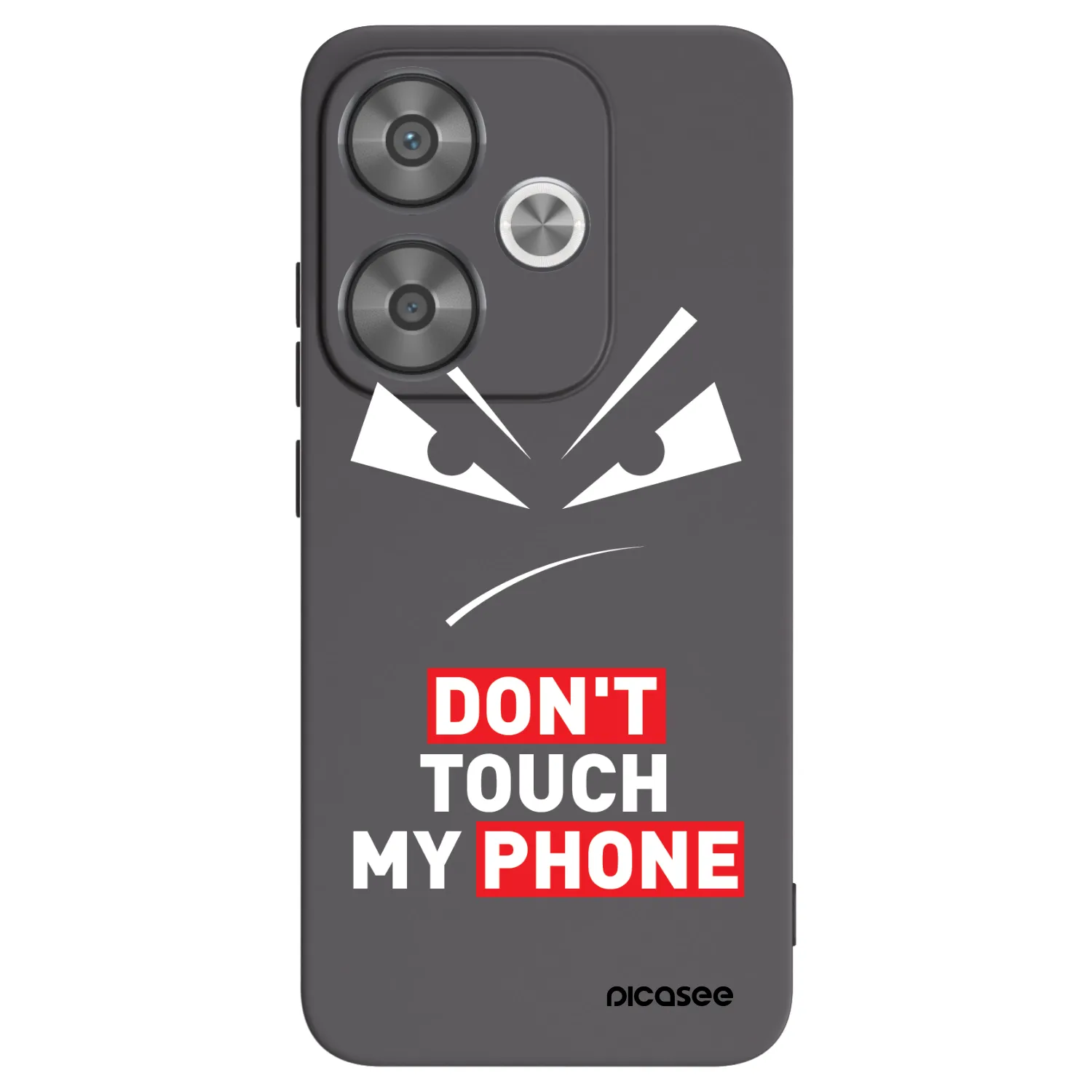Silikónový čierny obal pre Xiaomi Poco F6 - Evil Eye - Transparent