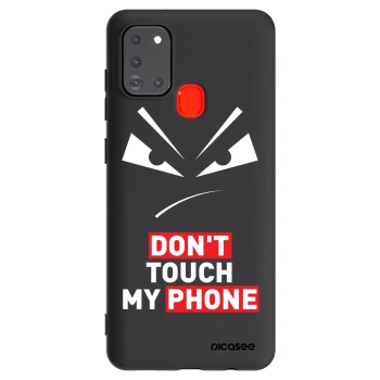 Picasee silikónový čierny obal pre Samsung Galaxy A21s - Evil Eye - Transparent