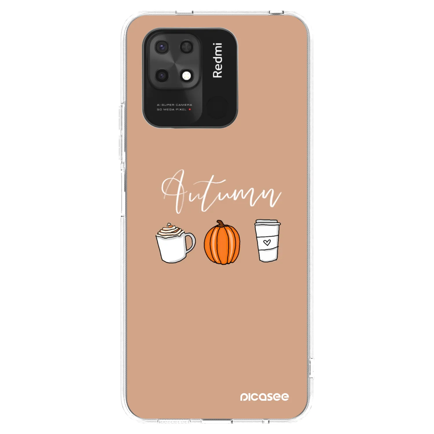Picasee silikónový prehľadný obal pre Xiaomi Redmi 10C - Autumn
