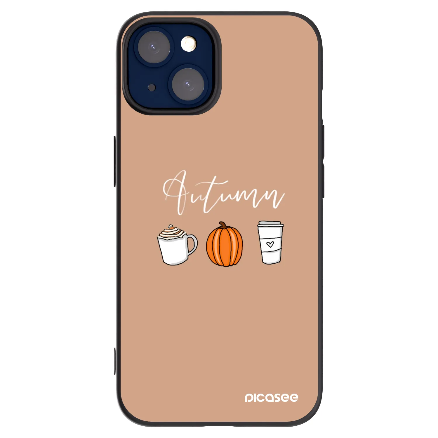 Picasee silikónový čierny obal pre Apple iPhone 14 - Autumn