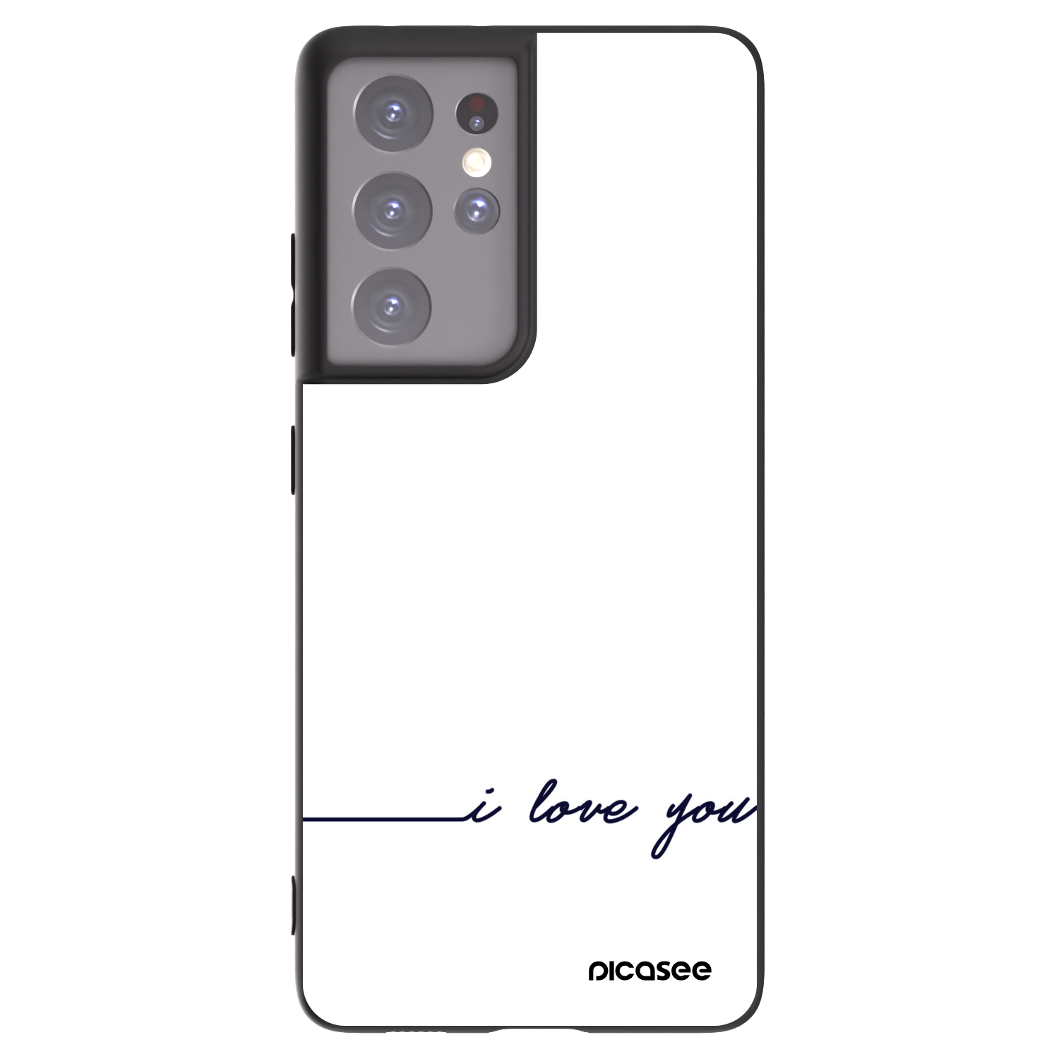Picasee silikónový čierny obal pre Samsung Galaxy S21 Ultra 5G G998B - Milujem ťa