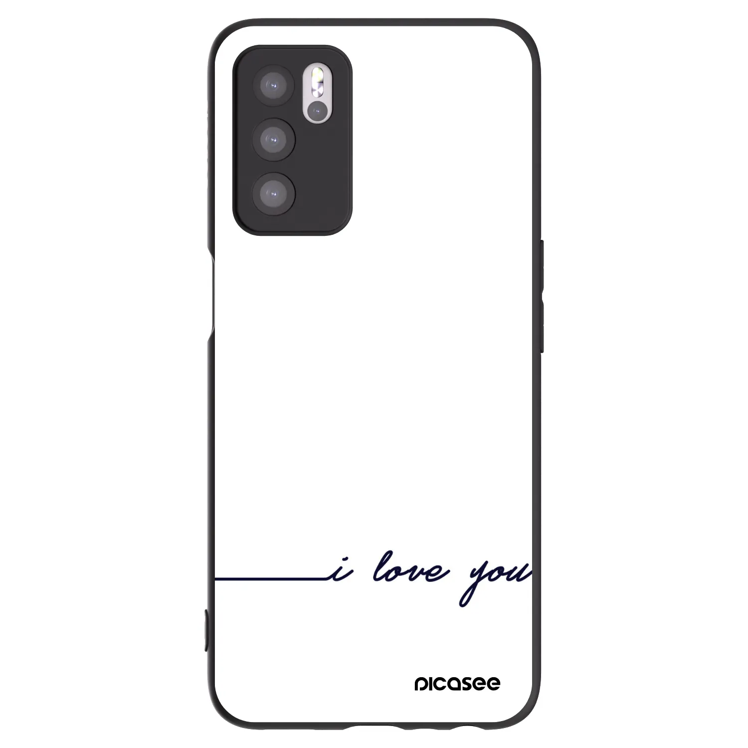 Picasee silikónový čierny obal pre OPPO A16 - Milujem ťa