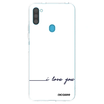 Picasee silikónový prehľadný obal pre Samsung Galaxy M11 - Milujem ťa