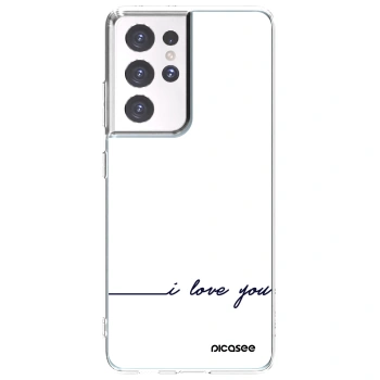Picasee silikónový prehľadný obal pre Samsung Galaxy S21 Ultra 5G G998B - Milujem ťa