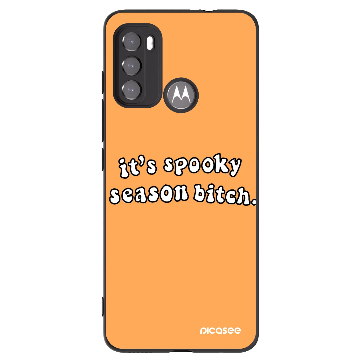 Picasee silikónový čierny obal pre Motorola Moto G60 - Spooky season