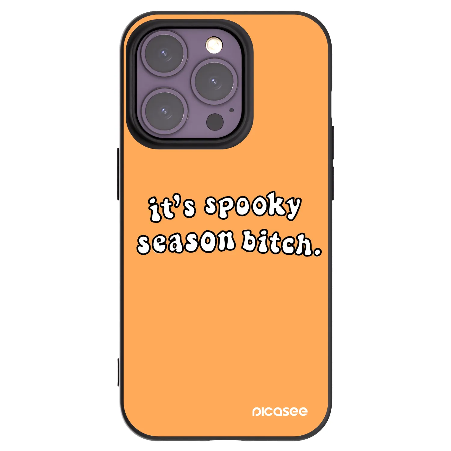 Picasee silikónový čierny obal pre Apple iPhone 14 Pro - Spooky season