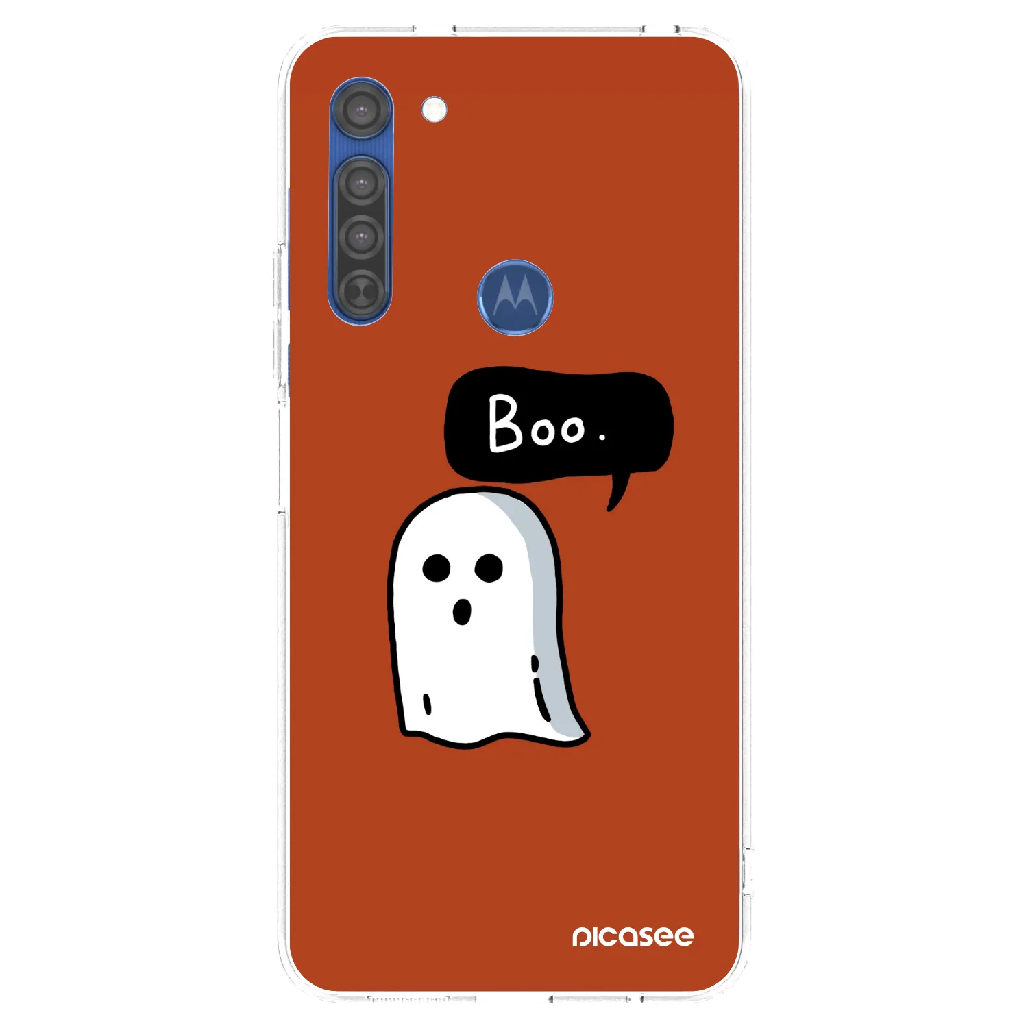 Picasee silikónový prehľadný obal pre Motorola Moto G8 - Boo