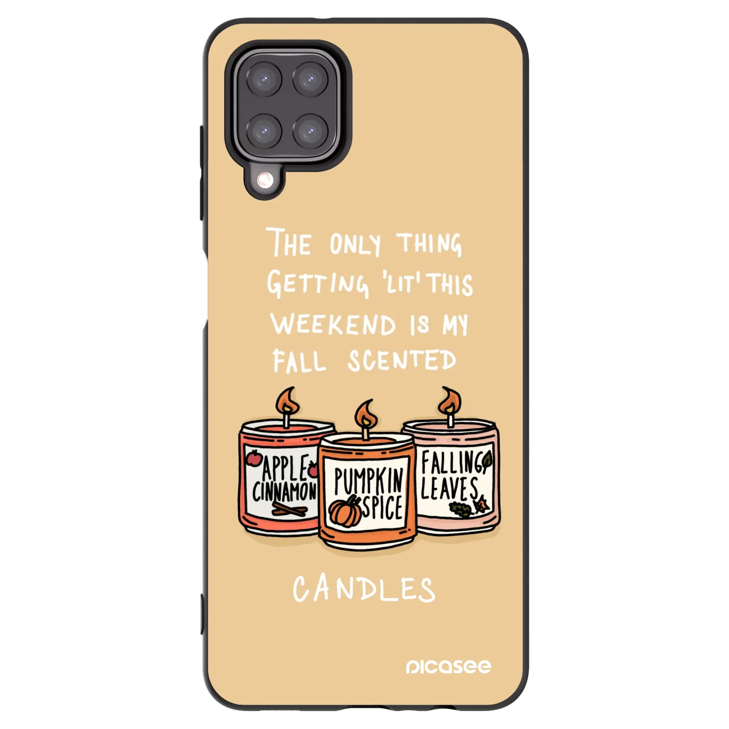 Picasee silikónový čierny obal pre Samsung Galaxy A12 A125F - Candles