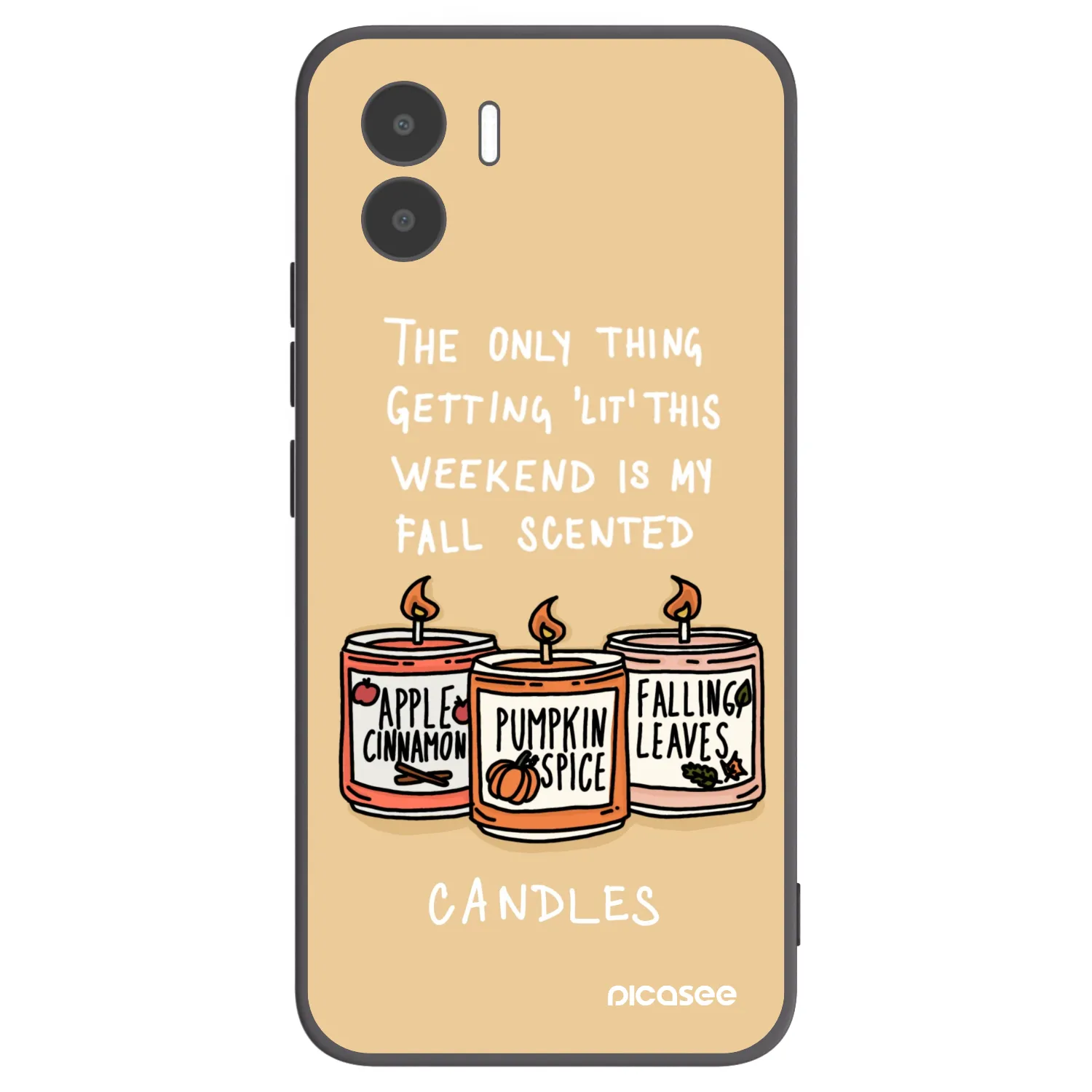 Picasee silikónový čierny obal pre Xiaomi Redmi A1 - Candles