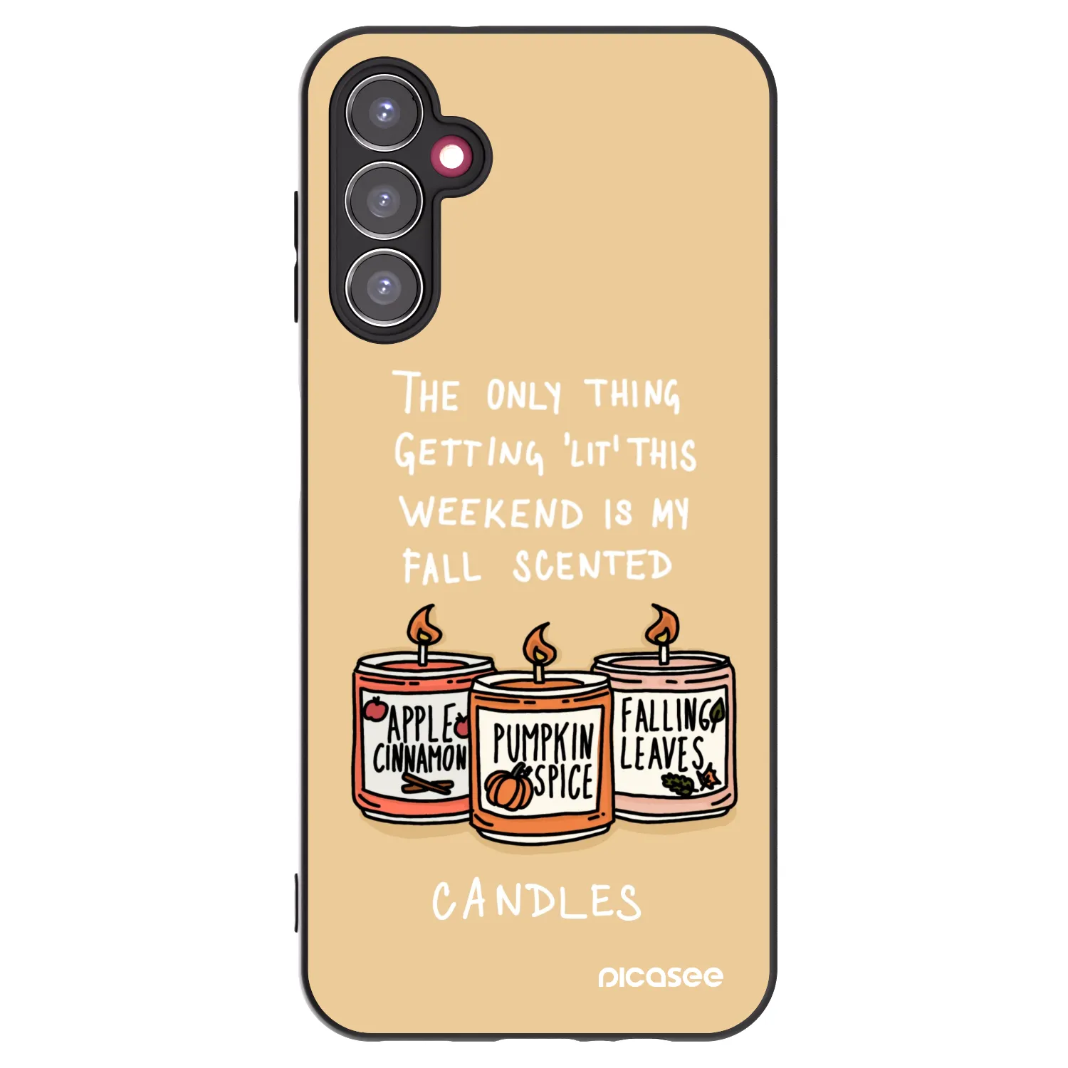 Picasee silikónový čierny obal pre Samsung Galaxy A14 4G A145R - Candles